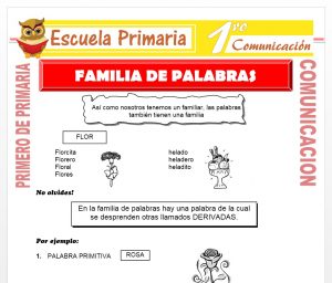 Ficha de Familia de Palabras para Primero de Primaria