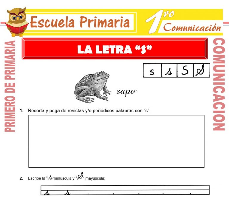 La Letra S de Primero de Primaria – Escuela Primaria