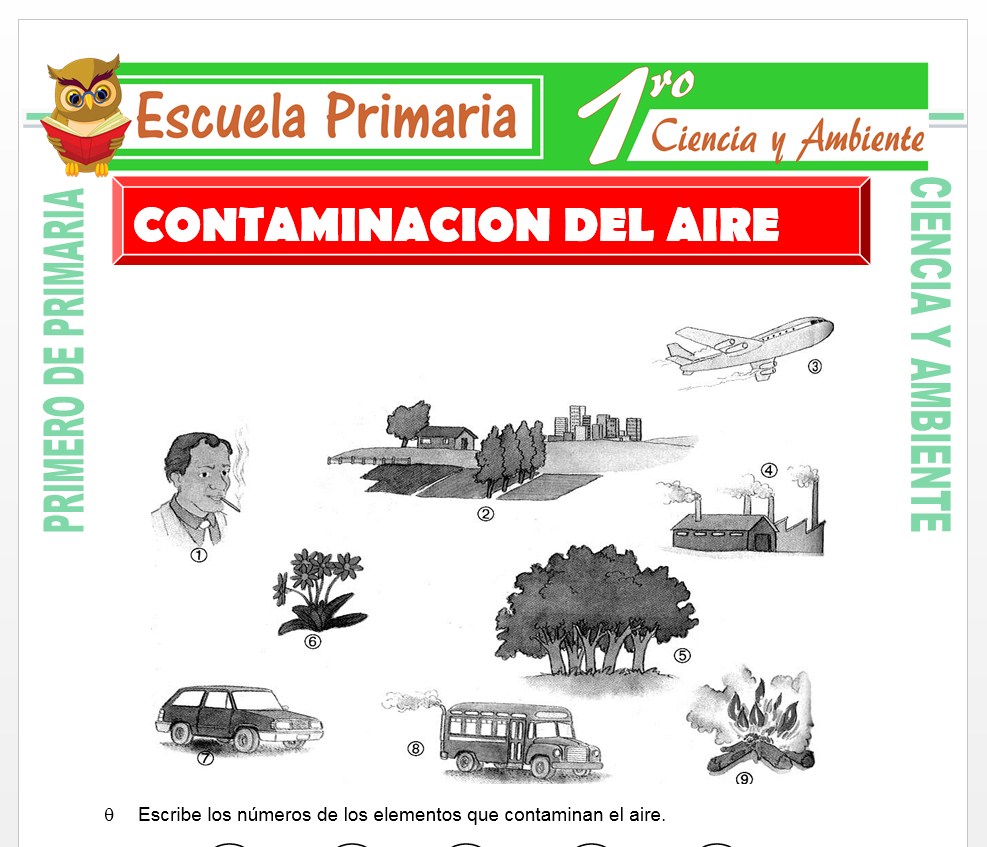 Ficha de Contaminacion del Aire para Primero de Primaria
