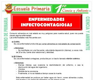 Ficha de Enfermedades Infectocontagiosas para Primero de Primaria