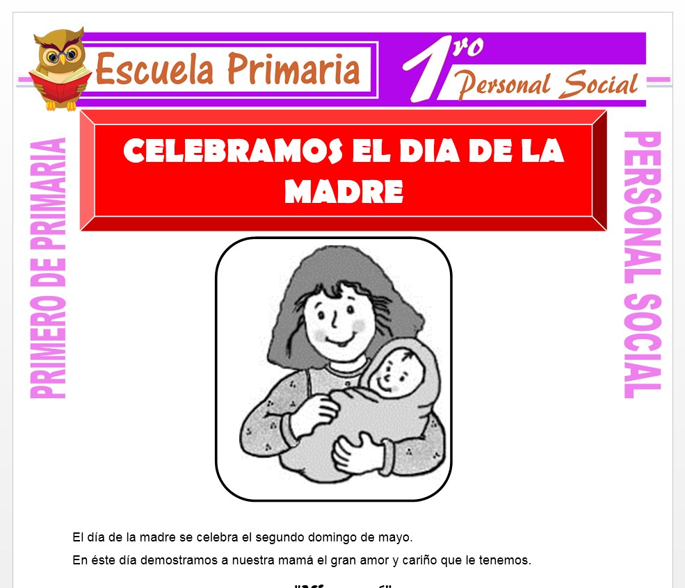 Ficha de Día de la Madre para Primero de Primaria