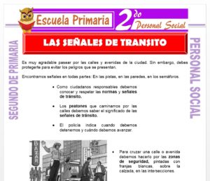 Ficha de Las Señales de Transito para Segundo de Primaria