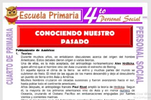 Ficha de Conociendo Nuestro Pasado para Cuarto de Primaria
