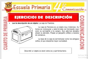 Ficha de Ejercicios de Descripción para Cuarto de Primaria