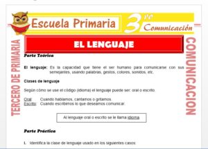 Ficha de El lenguaje para Tercero de Primaria