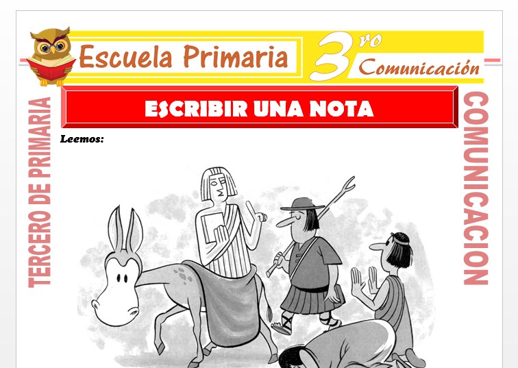 Ficha de Escribir una Nota para Tercero de Primaria Ficha de Escribir una Nota para Tercero de Primaria