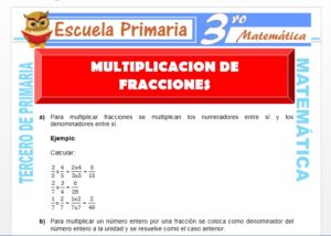 Ficha de Multiplicación de Fracciones para Tercero de Primaria