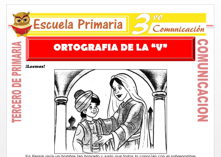 Ficha de Ortografia de la V para Tercero de Primaria Ficha de Ortografia de la V para Tercero de Primaria