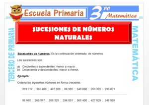 Ficha de Sucesiones de Números Naturales para Tercero de Primaria