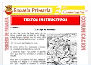 Ficha de Textos Instructivos para Tercero de Primaria