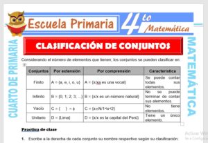 Ficha de Clasificación de Conjuntos para Cuarto de Primaria