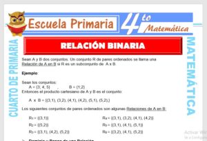 Ficha de Relación Binaria para Cuarto de Primaria
