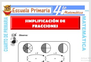 Ficha de Simplificación de Fracciones para Cuarto de Primaria