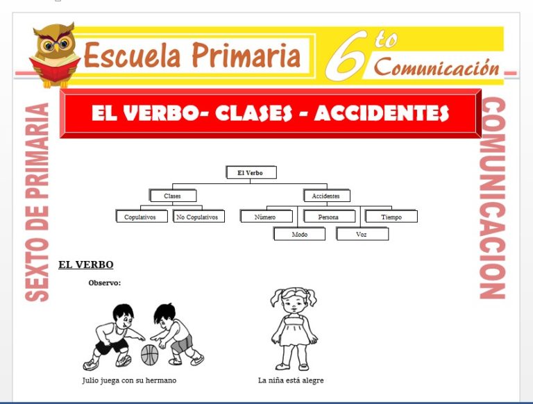Clases y Accidentes del Verbo para Sexto de Primaria – Escuela Primaria