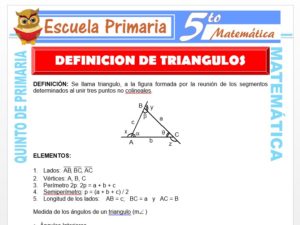 Modelo de la Ficha de Definición de Triángulos para Quinto de Primaria