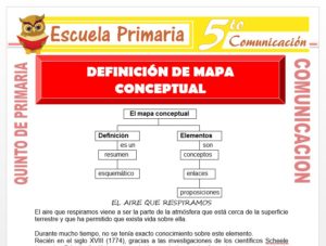 Modelo de la Ficha de Definición de Mapa Conceptual para Quinto de Primaria