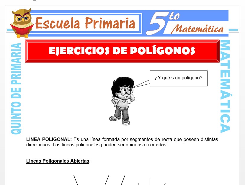 Modelo de la Ficha de Ejercicios de Polígonos para Quinto de Primaria Modelo de la Ficha de Ejercicios de Polígonos para Quinto de Primaria