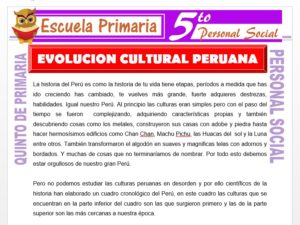 Modelo de la Ficha de Evolución Cultural Peruana para Quinto de Primaria