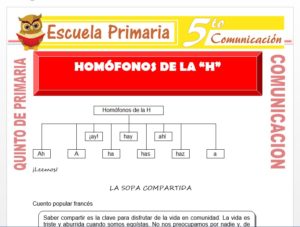 Modelo de la Ficha de Homófonos de la H para Quinto de Primaria