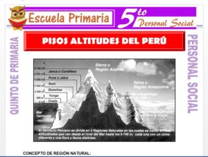 Modelo de la Ficha de Pisos Altitudinales del Perú para Quinto de Primaria