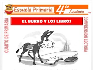 Modelo de la Ficha de El Burro y Los Libros para Cuarto de Primaria