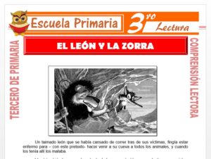 Modelo de la Ficha de El León y La Zorra para Tercero de Primaria