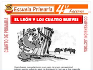 Modelo de la Ficha de El León y Los Cuatro Bueyes para Cuarto de Primaria