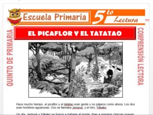 Modelo de la Ficha de El Picaflor y el Tatatao para Quinto de Primaria