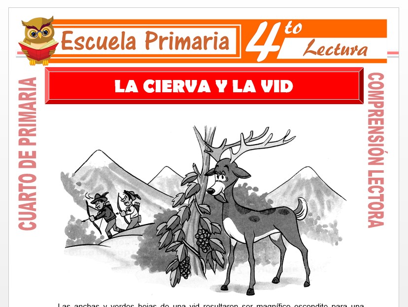 Modelo de la Ficha de La Cierva y la Vid para Cuarto de Primaria Modelo de la Ficha de La Cierva y la Vid para Cuarto de Primaria