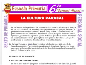 Modelo de la Ficha de Paracas y su Cultura para Sexto de Primaria