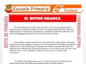 Modelo de la Ficha de El Reino Huanca para Sexto de Primaria