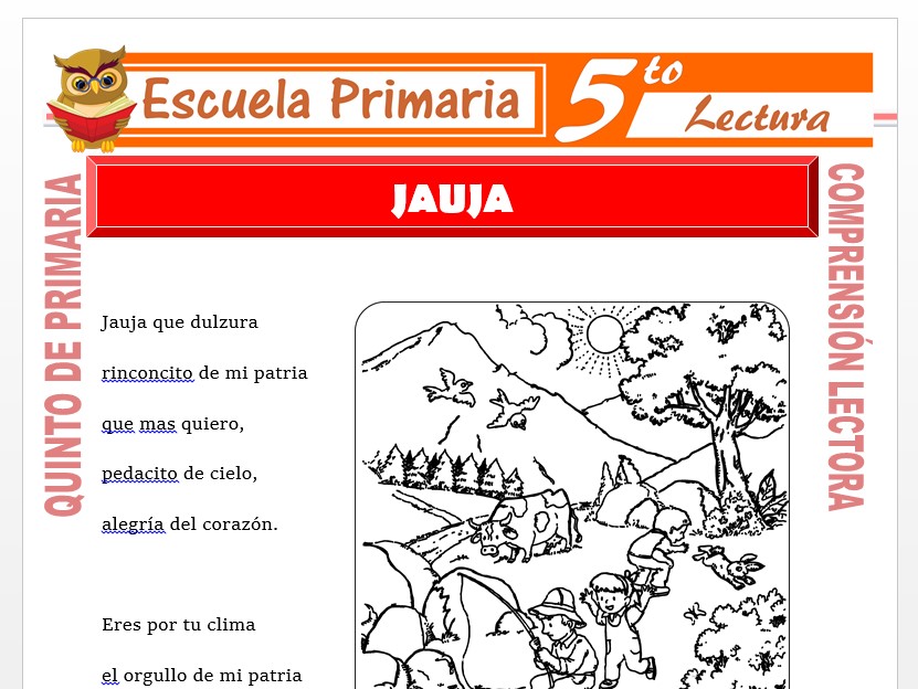 Modelo de la Ficha de Jauja para Quinto de Primaria Modelo de la Ficha de Jauja para Quinto de Primaria