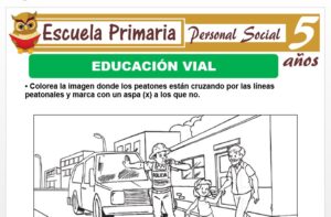 Modelo de la Ficha de Educación vial para Niños de 5 Años