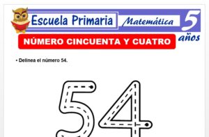 Modelo de la Ficha de El nùmero 54 para Niños de 5 Años