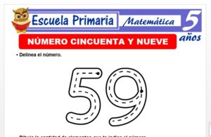 Modelo de la Ficha de El nùmero 59 para Niños de 5 Años