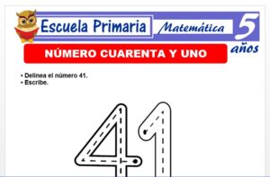 Modelo de la Ficha de El nùmero 41 para Niños de 5 Años