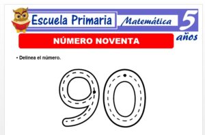 Modelo de la Ficha de El nùmero 90 para Niños de 5 Años