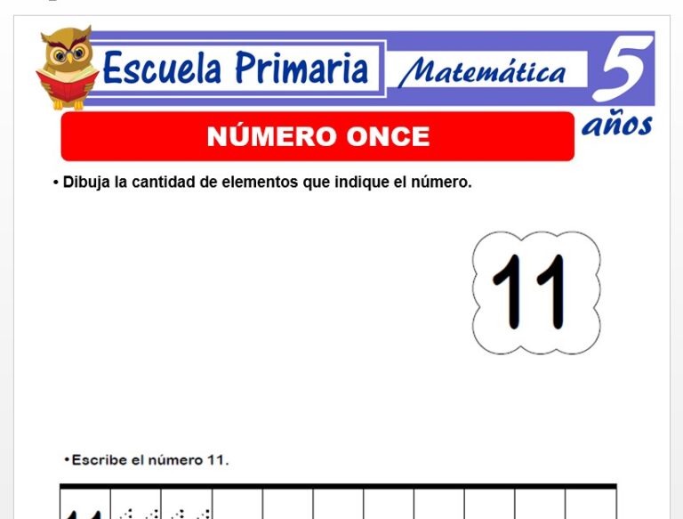 El Número 11 para Niños de 5 Años – Escuela Primaria