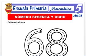 Modelo de la Ficha de El nùmero 68 para Niños de 5 Años