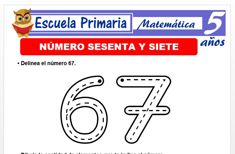 Modelo de la Ficha de El nùmero 67 para Niños de 5 Años Modelo de la Ficha de El nùmero 67 para Niños de 5 Años