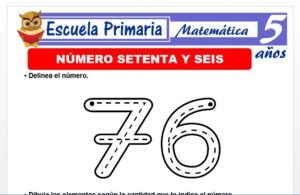 Modelo de la Ficha de El nùmero 76 para Niños de 5 Años