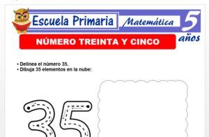 Modelo de la Ficha de El nùmero 35 para Niños de 5 Años