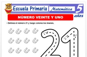 Modelo de la Ficha de El nùmero 21 para Niños de 5 Años