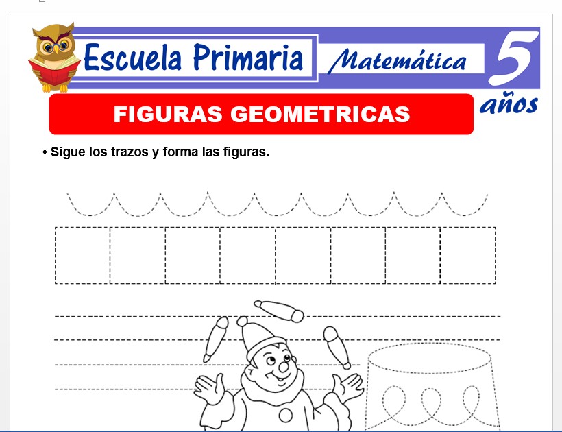 Modelo de la Ficha de Figuras Geométricas para Niños de 5 Años Modelo de la Ficha de Figuras Geométricas para Niños de 5 Años