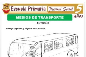 Modelo de la Ficha de Medios de transporte y comunicaciòn para Niños de 5 Años
