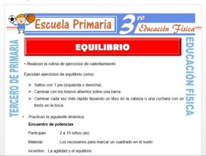 Modelo de la Ficha de Equilibrio para Tercero de Primaria