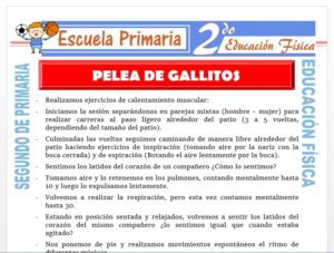 Modelo de la Ficha de Pelea de Gallitos para Segundo de Primaria