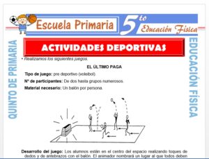Modelo de la Ficha de Actividades Deportivas para Quinto de Primaria